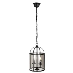 Hängelampen|Bürolampen*Steinhauer Hängelampe Glas Metall Schwarz Rauchgrau E14 elegant