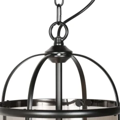 Hängelampen|Bürolampen*Steinhauer Hängelampe Glas Metall Schwarz Rauchgrau E14 elegant