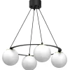 Luminex Hängelampe Glas Metall Schwarz Weiß Gold E27 blendarm< Hängelampen|Bürolampen