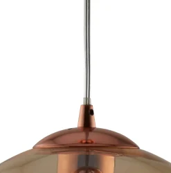 Hängelampen|Esszimmer Lampen*Searchlight Hängelampe Glas rund Ø 35 cm E27 in Messing Antik Bernstein