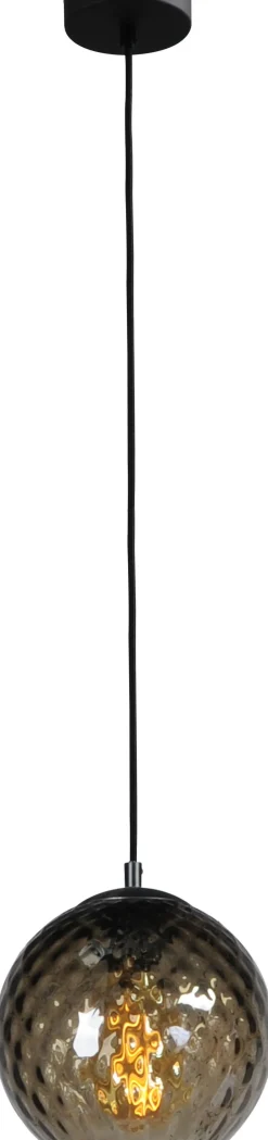 Hängelampen|Kugellampen*Masterlight Hängelampe Glas Schirm Ø 25 cm Kugel Schwarz E27