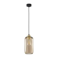 TK Lighting Hängelampe Glas Schirm Ø 14 cm Braun Gold E27< Hängelampen|Esszimmer Lampen