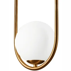 Hängelampen|Bürolampen*Lamkur Hängelampe Glaskugel Metall in Messing Weiß G9 bis 5 W