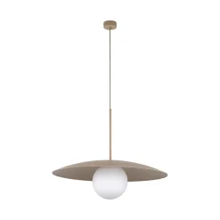 Hängelampen|Bürolampen*TK Lighting Hängelampe Glasschirm Metall rund Ø65 cm E27 Sandgrau