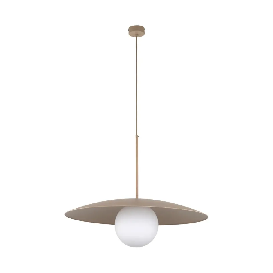 Hängelampen|Bürolampen*TK Lighting Hängelampe Glasschirm Metall rund Ø65 cm E27 Sandgrau