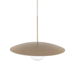 Hängelampen|Bürolampen*TK Lighting Hängelampe Glasschirm Metall rund Ø65 cm E27 Sandgrau