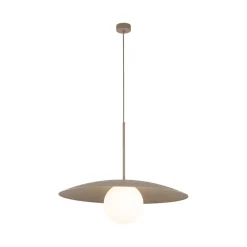 Hängelampen|Bürolampen*TK Lighting Hängelampe Glasschirm Metall rund Ø65 cm E27 Sandgrau