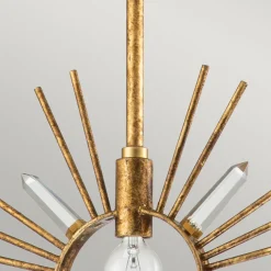 Elstead Hängelampe Gold B: 30,5 cm H: max. 127 cm Metall Kristall< Wohnzimmerlampen|Esszimmer Lampen