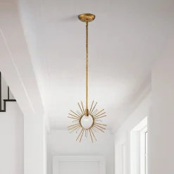 Elstead Hängelampe Gold B: 30,5 cm H: max. 127 cm Metall Kristall< Wohnzimmerlampen|Esszimmer Lampen