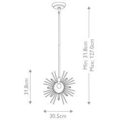 Elstead Hängelampe Gold B: 30,5 cm H: max. 127 cm Metall Kristall< Wohnzimmerlampen|Esszimmer Lampen