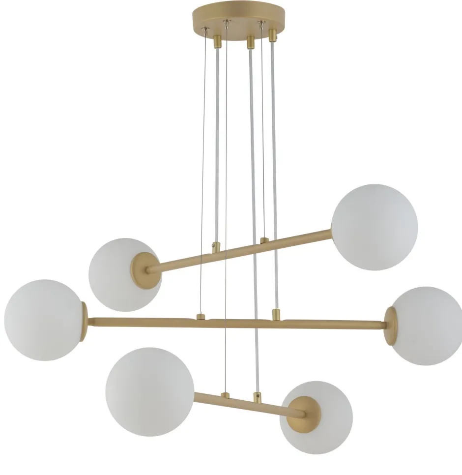 Kugellampen|Moderne Lampen*Sigma Hängelampe Gold Metall Kugelschirm bis 0,6 m wohnlich