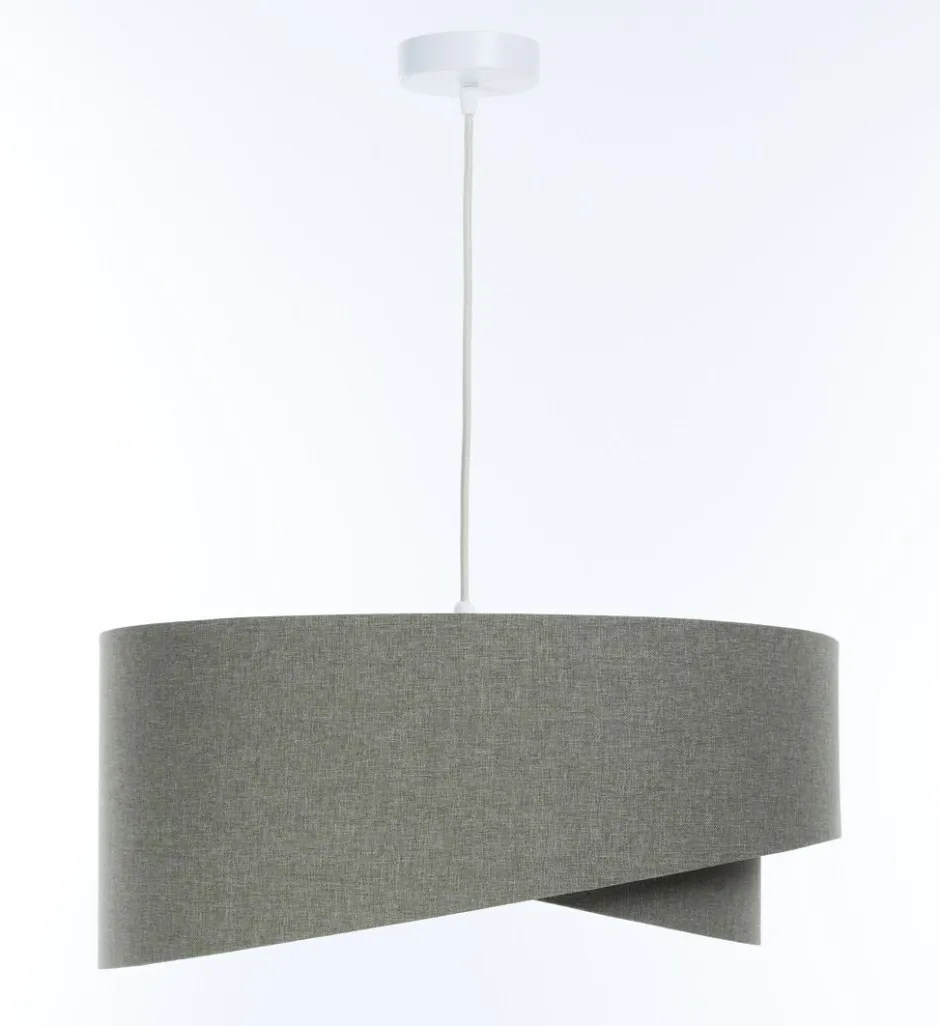 BPS Koncept Hängelampe Grau E27 rund Ø 60 cm Stoff Modern verstellbar< Hängelampen|Bürolampen