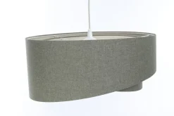 BPS Koncept Hängelampe Grau E27 rund Ø 60 cm Stoff Modern verstellbar< Hängelampen|Bürolampen