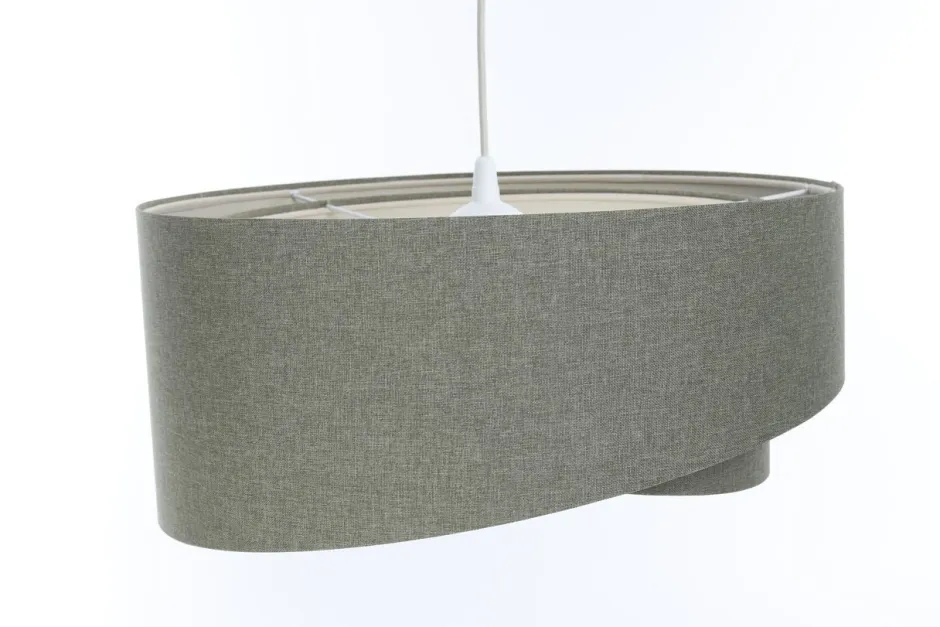 BPS Koncept Hängelampe Grau E27 rund Ø 60 cm Stoff Modern verstellbar< Hängelampen|Bürolampen