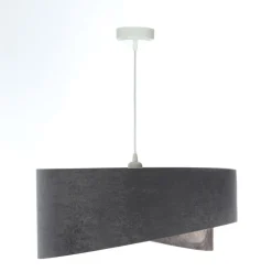 BPS Koncept Hängelampe Grau Gold E27 Stoffschirm Ø 50 cm Modern KARIM< Hängelampen|Bürolampen