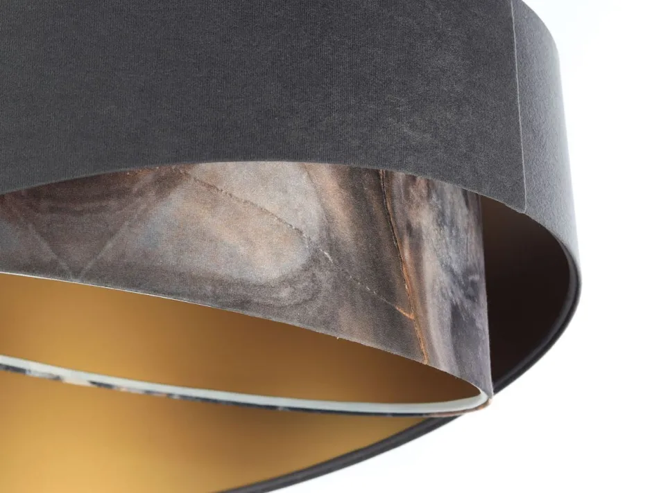 BPS Koncept Hängelampe Grau Gold E27 Stoffschirm Ø 50 cm Modern KARIM< Hängelampen|Bürolampen