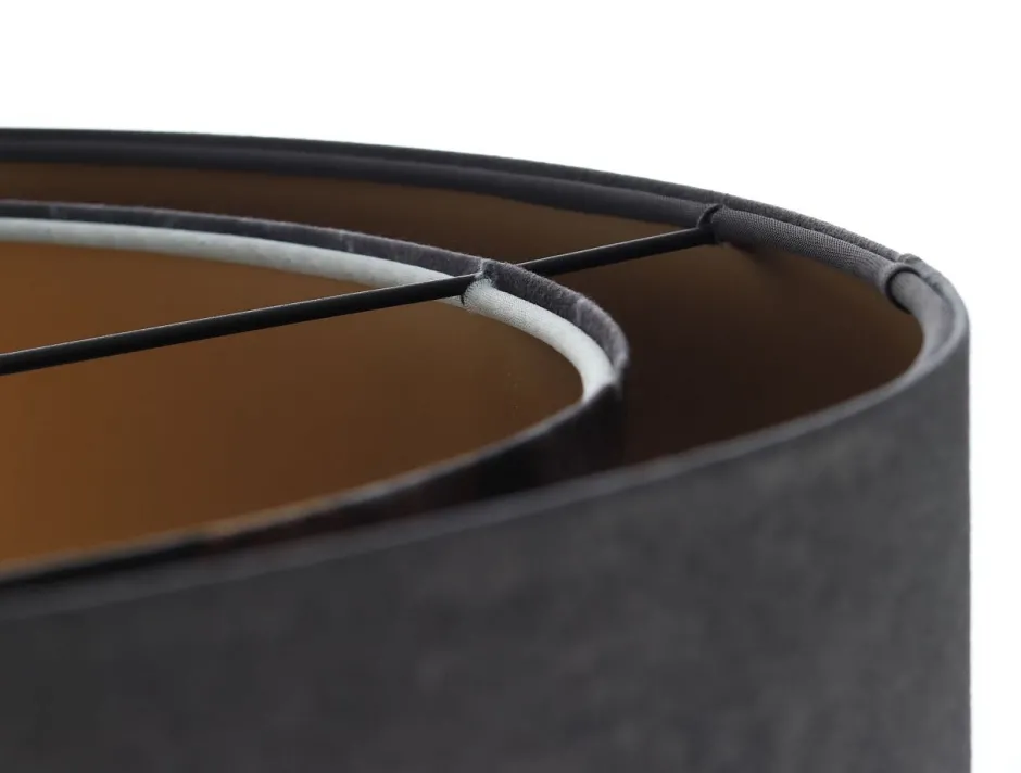 BPS Koncept Hängelampe Grau Gold E27 Stoffschirm Ø 50 cm Modern KARIM< Hängelampen|Bürolampen