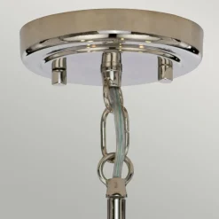 Kugellampen|Retro Lampen*Elstead Hängelampe Grau Nickel Glas Metall Kugelschirm