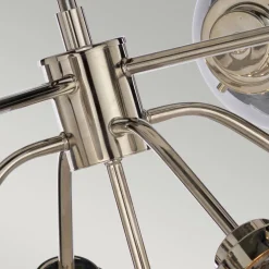 Elstead Hängelampe Grau Nickel 9x E14 Metall Glas LILINIA< Hängelampen|Esszimmer Lampen