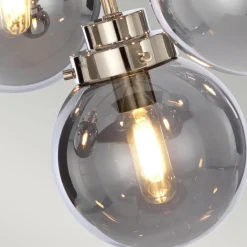 Elstead Hängelampe Grau Nickel 9x E14 Metall Glas LILINIA< Hängelampen|Esszimmer Lampen