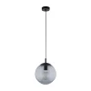 Hängelampen|Esszimmer Lampen*TK Lighting Hängelampe Grau Schwarz Ø 25 cm E27 Kugel Rauchglas Metall