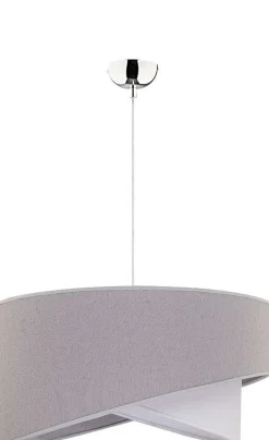 Hängelampen|Moderne Lampen*Duolla Hängelampe Grau Stoff rund Ø45cm Modern Design