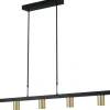 Esszimmer Lampen|Wohnzimmerlampen*Masterlight Hängelampe groß 180 cm Gold Schwarz 7-flammig GU10