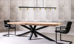 Esszimmer Lampen|Wohnzimmerlampen*Masterlight Hängelampe groß 180 cm Gold Schwarz 7-flammig GU10