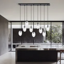 Emibig Hängelampe groß 100 cm 9x E14 Glas höhenverstellbar< Hängelampen|Bürolampen