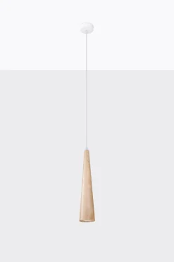 Hängelampen|Wohnzimmerlampen*Sollux Hängelampe Holz Ø 8 cm schmal für GU10 Skandinavisch