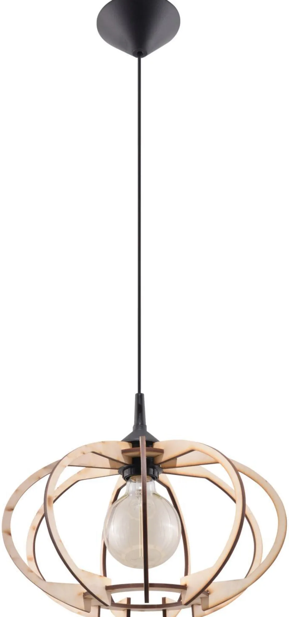 Hängelampen|Esszimmer Lampen*Sollux Hängelampe Holz Ø35cm Modern E27 wohnlich VIRIA
