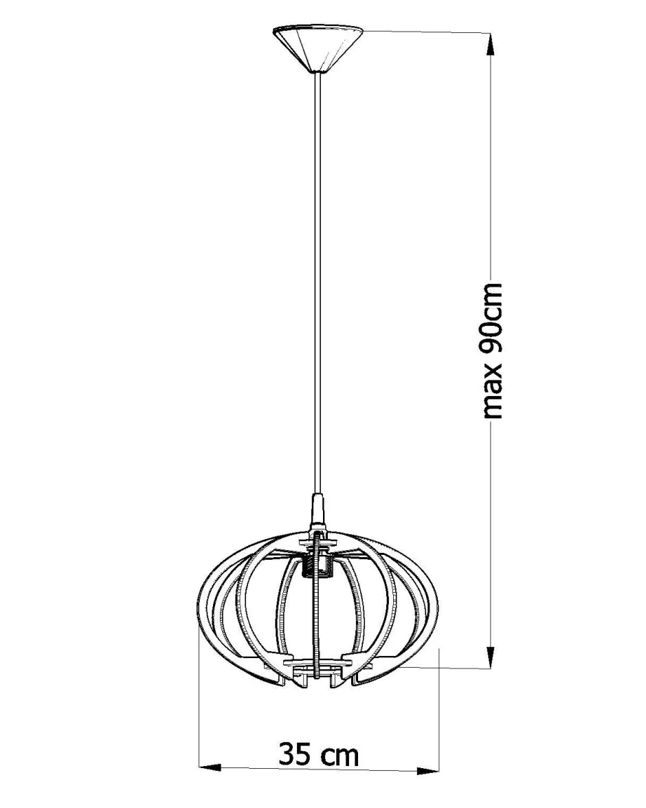 Hängelampen|Esszimmer Lampen*Sollux Hängelampe Holz Ø35cm Modern E27 wohnlich VIRIA