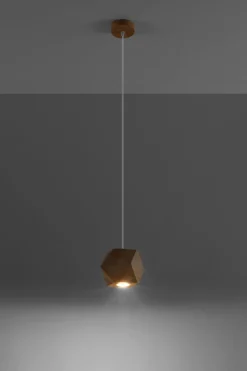 Hängelampen|Wohnzimmerlampen*Sollux Hängelampe Holz geometrisch klein GU10 wohnlich ALBALI