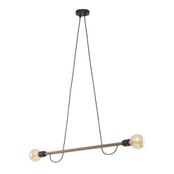 TK Lighting Hängelampe Holz Metall 93 cm lang H: max. 160 cm 2x E27< Hängelampen|Esszimmer Lampen