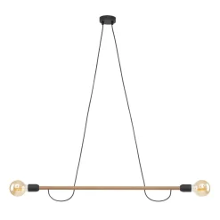 TK Lighting Hängelampe Holz Metall 93 cm lang H: max. 160 cm 2x E27< Hängelampen|Esszimmer Lampen