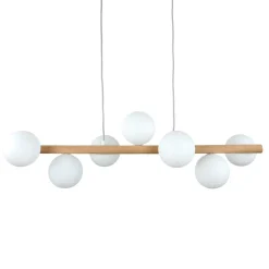 TK Lighting Hängelampe Holz Metall Glas L: 90 cm 7x G9 Modern< Hängelampen|Bürolampen