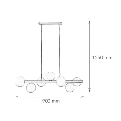 TK Lighting Hängelampe Holz Metall Glas L: 90 cm 7x G9 Modern< Hängelampen|Bürolampen
