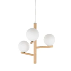 TK Lighting Hängelampe Holz Metall Glas B: 33 cm H: max. 100 cm 3x G9< Hängelampen|Bürolampen