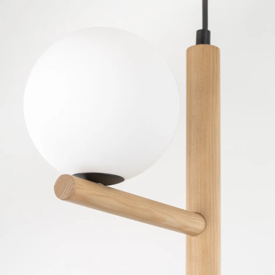 TK Lighting Hängelampe Holz Metall Glas B: 33 cm H: max. 100 cm 3x G9< Hängelampen|Bürolampen
