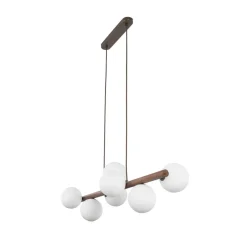 Hängelampen|Bürolampen*TK Lighting Hängelampe Holz Metall Glas L: 90 cm H: max. 125 cm 7x G9