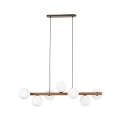Hängelampen|Bürolampen*TK Lighting Hängelampe Holz Metall Glas L: 90 cm H: max. 125 cm 7x G9