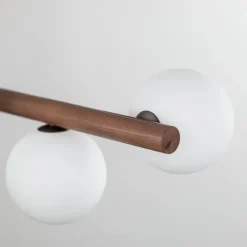 Hängelampen|Bürolampen*TK Lighting Hängelampe Holz Metall Glas L: 90 cm H: max. 125 cm 7x G9