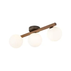 Hängelampen|Bürolampen*TK Lighting Hängelampe Holz Metall Glas B: 33 cm Braun Weiß