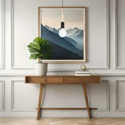 Hängelampen|Bürolampen*Belis Hängelampe Holz Metall Schwarz E27 Ø10 cm rund wohnlich