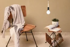 Hängelampen|Bürolampen*Belis Hängelampe Holz Metall Schwarz E27 Ø10 cm rund wohnlich