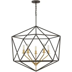 Hängelampen|Esszimmer Lampen*Elstead Hängelampe in Bronze 5-flammig verstellbar E14 DIVISTA