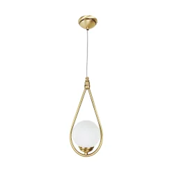 Giovanni Battista Hängelampe in Bronze hell Weiß E14 Messing Glas Jugendstil< Wohnzimmerlampen|Glaslampen