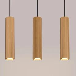 Sollux Hängelampe in Gold B: 45 cm H: max. 98 cm 3-flammig GU10< Hängelampen|Wohnzimmerlampen