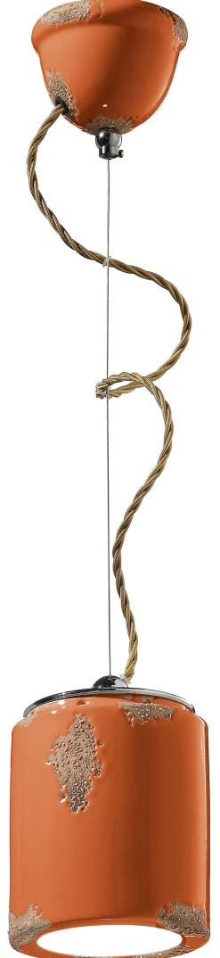 Ferroluce Hängelampe Keramik E27 rund D: 12,5 cm H: max. 114 cm< Keramiklampen|Rustikale Lampen