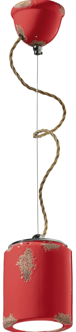 Ferroluce Hängelampe Keramik E27 rund Ø 12,5 cm H: max. 114 cm< Bürolampen|Wohnzimmerlampen